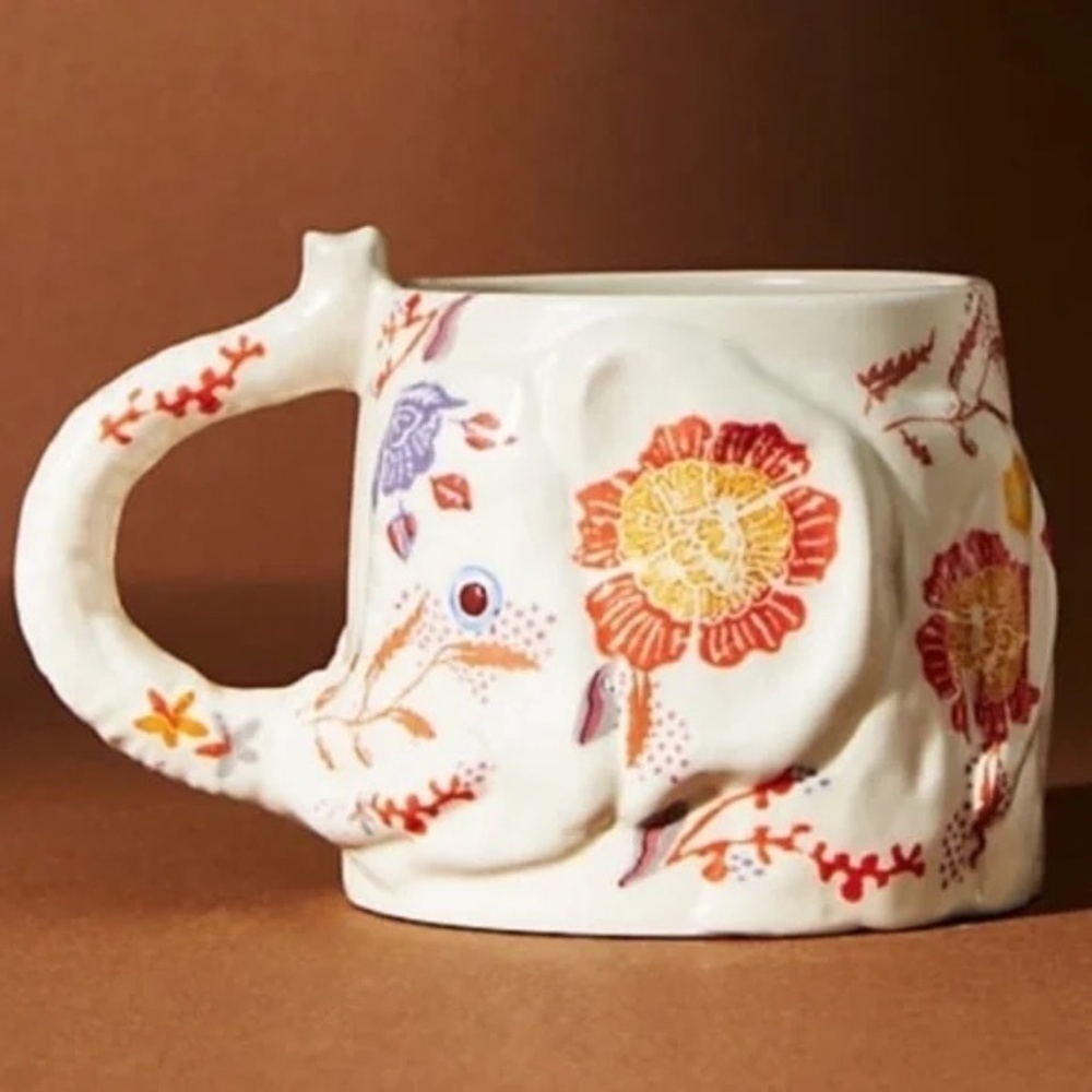 NWT Anthropologie Marisol l Elephant Mug